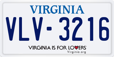 VA license plate VLV3216