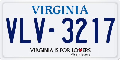 VA license plate VLV3217