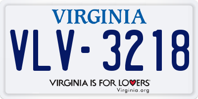 VA license plate VLV3218