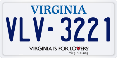 VA license plate VLV3221