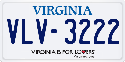VA license plate VLV3222