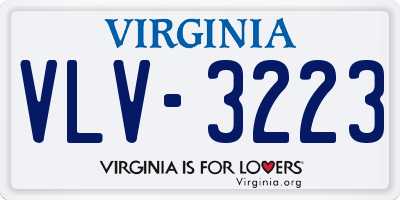 VA license plate VLV3223