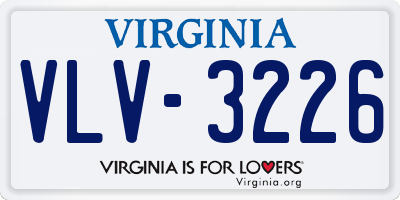 VA license plate VLV3226