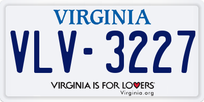 VA license plate VLV3227