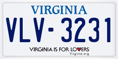 VA license plate VLV3231