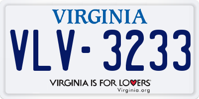 VA license plate VLV3233