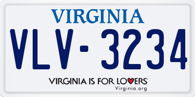 VA license plate VLV3234