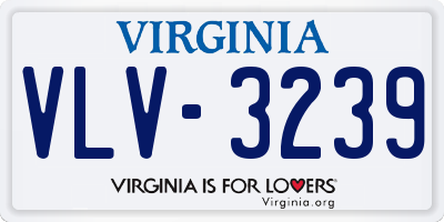VA license plate VLV3239