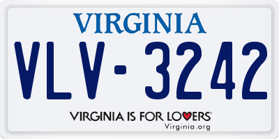 VA license plate VLV3242