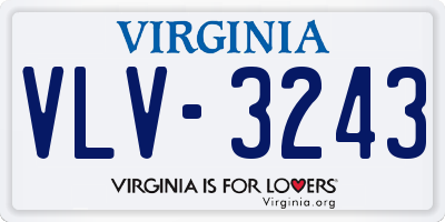 VA license plate VLV3243