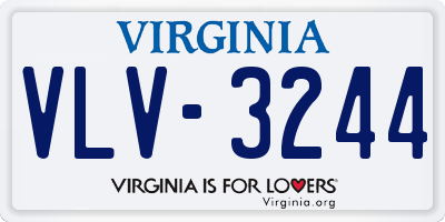VA license plate VLV3244