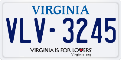 VA license plate VLV3245