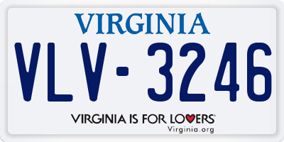 VA license plate VLV3246