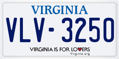 VA license plate VLV3250