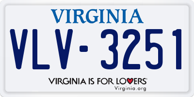 VA license plate VLV3251