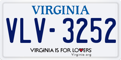 VA license plate VLV3252