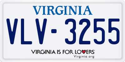 VA license plate VLV3255