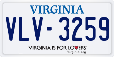 VA license plate VLV3259