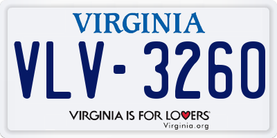 VA license plate VLV3260