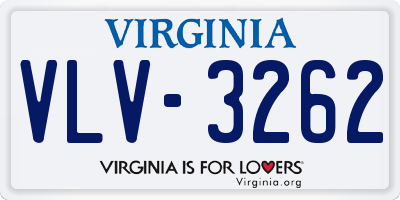 VA license plate VLV3262