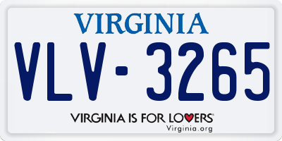 VA license plate VLV3265