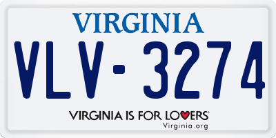 VA license plate VLV3274