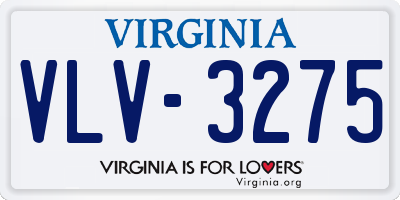 VA license plate VLV3275