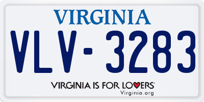 VA license plate VLV3283