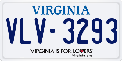 VA license plate VLV3293