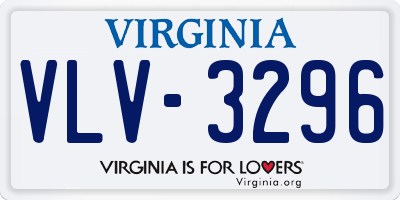 VA license plate VLV3296