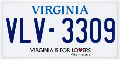 VA license plate VLV3309