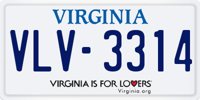 VA license plate VLV3314