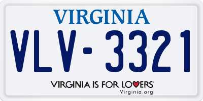 VA license plate VLV3321