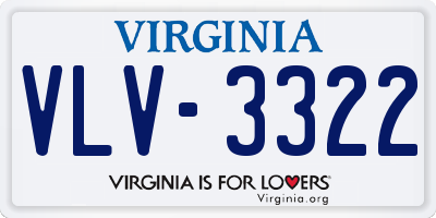 VA license plate VLV3322
