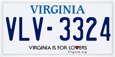 VA license plate VLV3324