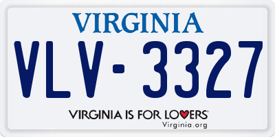 VA license plate VLV3327