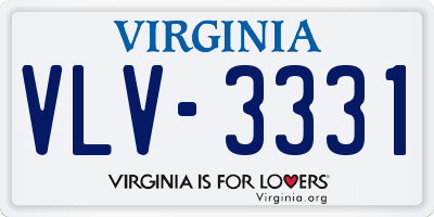 VA license plate VLV3331