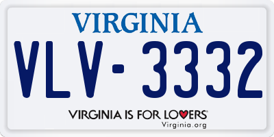 VA license plate VLV3332