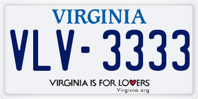 VA license plate VLV3333