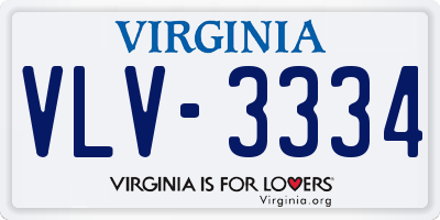 VA license plate VLV3334