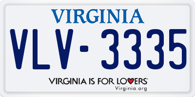 VA license plate VLV3335