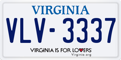 VA license plate VLV3337