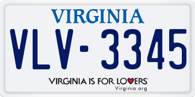 VA license plate VLV3345