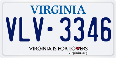 VA license plate VLV3346