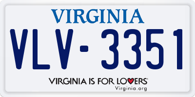 VA license plate VLV3351