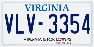 VA license plate VLV3354