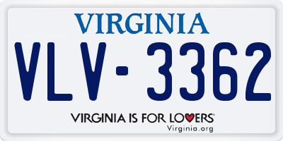 VA license plate VLV3362