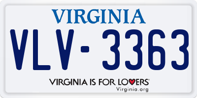 VA license plate VLV3363