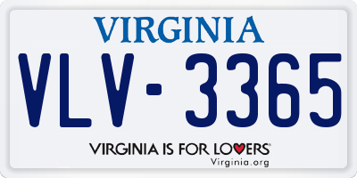 VA license plate VLV3365