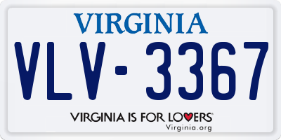 VA license plate VLV3367